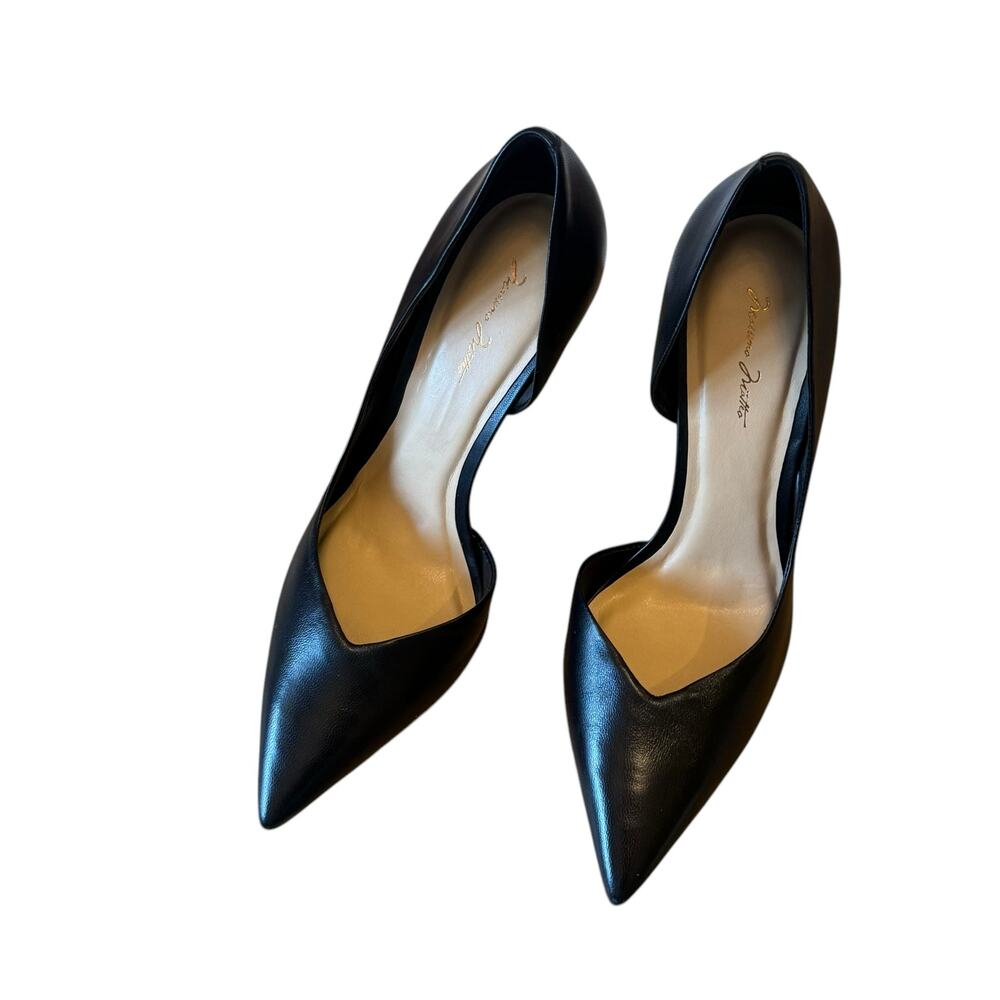 Massimo Matteo Danielle Stiletto Heel Black Leather Women's Heels 8.5M NWB - Picture 2 of 11
